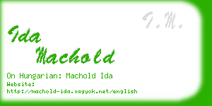 ida machold business card